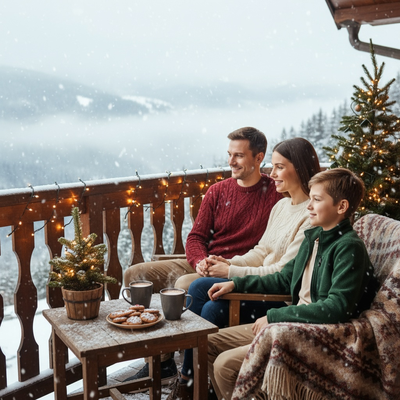 Alpine Christmas Balcony Christmas Photo