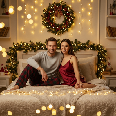 Bedroom Glow – Holiday Intimacy Christmas Photo