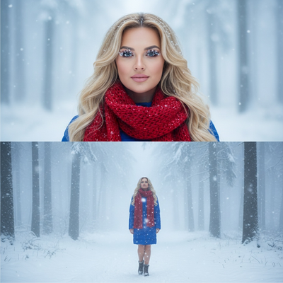 Blue Calm – Winter Mist Diptych Christmas Photo