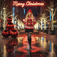 City Fountain – Festive Night Reflections