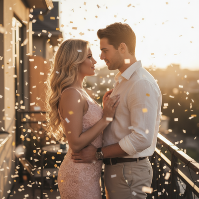 Confetti Shower – Romantic 2026 Spark