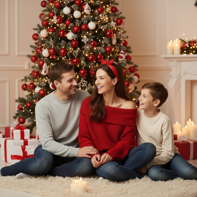 Cozy Red Sweater Joy