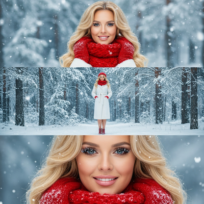 Crimson Warmth – Frosted Serenity Triptych