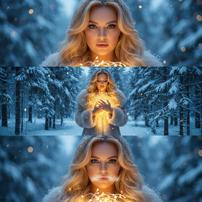 Golden Light – Snow Glow Triptych