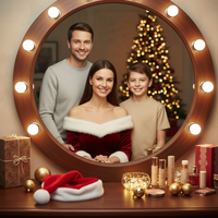 Holiday Glow at the Vanity Mirror