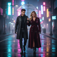 Neon Night – Reflective Rain-Kissed Street