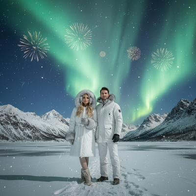 New Year Fireworks – Arctic Aurora Countdown