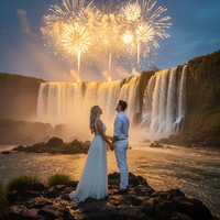 New Year Fireworks – Brazilian Waterfall Glow