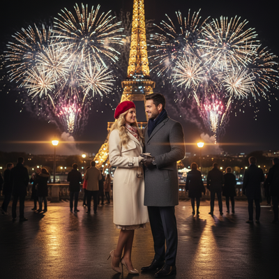 New Year Fireworks – Parisian Midnight Glow
