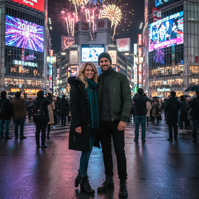 New Year Fireworks – Tokyo Shibuya Lights