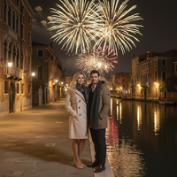 New Year Fireworks – Venetian Reflections