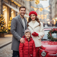 Parisian Red Winter Street